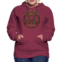 Load image into Gallery viewer, Leo 3D Gold Women’s Premium Hoodie - burgundy