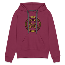 Load image into Gallery viewer, Leo 3D Gold Women’s Premium Hoodie - burgundy