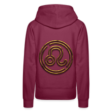 Load image into Gallery viewer, Leo 3D Gold Women’s Premium Hoodie - burgundy