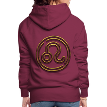 Load image into Gallery viewer, Leo 3D Gold Women’s Premium Hoodie - burgundy