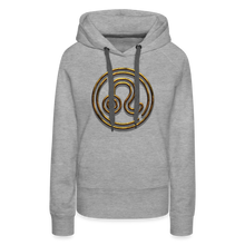Load image into Gallery viewer, Leo 3D Gold Women’s Premium Hoodie - heather grey