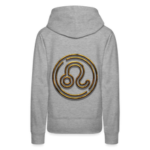 Load image into Gallery viewer, Leo 3D Gold Women’s Premium Hoodie - heather grey