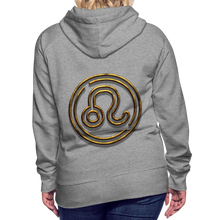 Load image into Gallery viewer, Leo 3D Gold Women’s Premium Hoodie - heather grey