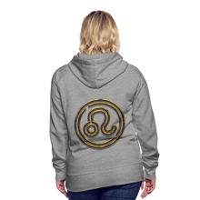 Load image into Gallery viewer, Leo 3D Gold Women’s Premium Hoodie - heather grey