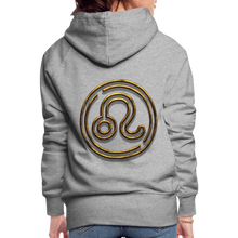 Load image into Gallery viewer, Leo 3D Gold Women’s Premium Hoodie - heather grey