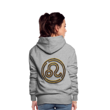 Load image into Gallery viewer, Leo 3D Gold Women’s Premium Hoodie - heather grey