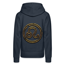 Load image into Gallery viewer, Leo 3D Gold Women’s Premium Hoodie - navy