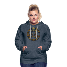 Load image into Gallery viewer, Leo 3D Gold Women’s Premium Hoodie - heather denim