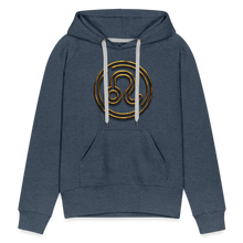 Load image into Gallery viewer, Leo 3D Gold Women’s Premium Hoodie - heather denim