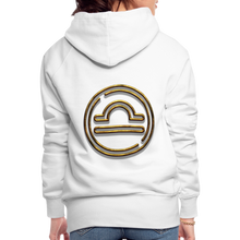 Load image into Gallery viewer, Libra 3D Gold Women’s Premium Hoodie - white