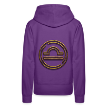 Load image into Gallery viewer, Libra 3D Gold Women’s Premium Hoodie - purple 