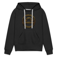 Load image into Gallery viewer, Libra 3D Gold Women’s Premium Hoodie - black