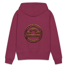 Load image into Gallery viewer, Libra 3D Gold Women’s Premium Hoodie - burgundy