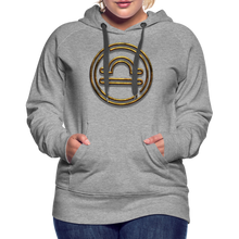 Load image into Gallery viewer, Libra 3D Gold Women’s Premium Hoodie - heather grey