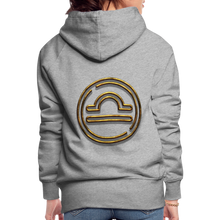 Load image into Gallery viewer, Libra 3D Gold Women’s Premium Hoodie - heather grey