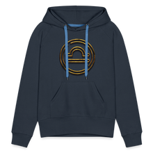 Load image into Gallery viewer, Libra 3D Gold Women’s Premium Hoodie - navy