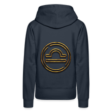 Load image into Gallery viewer, Libra 3D Gold Women’s Premium Hoodie - navy
