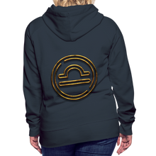 Load image into Gallery viewer, Libra 3D Gold Women’s Premium Hoodie - navy