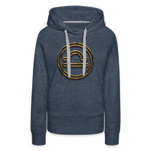 Load image into Gallery viewer, Libra 3D Gold Women’s Premium Hoodie - heather denim
