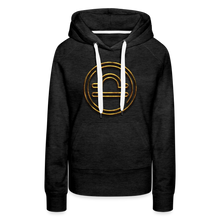 Load image into Gallery viewer, Libra 3D Gold Women’s Premium Hoodie - charcoal grey
