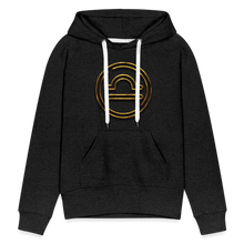 Load image into Gallery viewer, Libra 3D Gold Women’s Premium Hoodie - charcoal grey