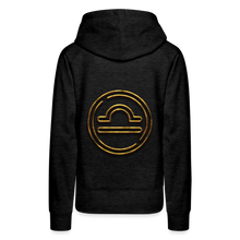 Load image into Gallery viewer, Libra 3D Gold Women’s Premium Hoodie - charcoal grey