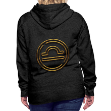 Load image into Gallery viewer, Libra 3D Gold Women’s Premium Hoodie - charcoal grey