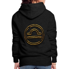 Load image into Gallery viewer, Libra 3D Gold Women’s Premium Hoodie - charcoal grey