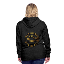 Load image into Gallery viewer, Libra 3D Gold Women’s Premium Hoodie - charcoal grey