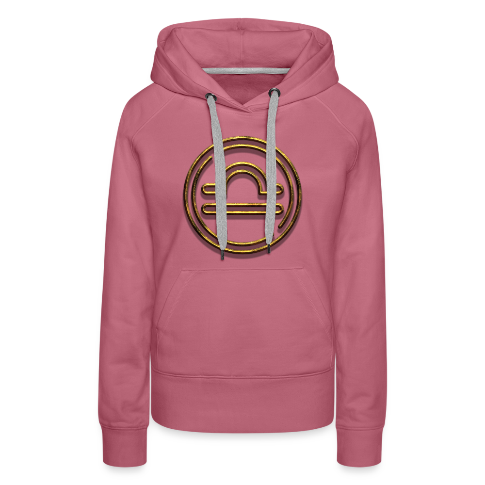 Libra 3D Gold Women’s Premium Hoodie - mauve