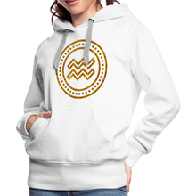 Load image into Gallery viewer, Aquarius Gold Foil 3D Women’s Premium Hoodie - white