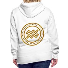 Load image into Gallery viewer, Aquarius Gold Foil 3D Women’s Premium Hoodie - white