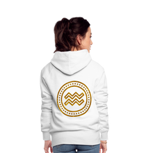Load image into Gallery viewer, Aquarius Gold Foil 3D Women’s Premium Hoodie - white