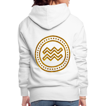 Load image into Gallery viewer, Aquarius Gold Foil 3D Women’s Premium Hoodie - white
