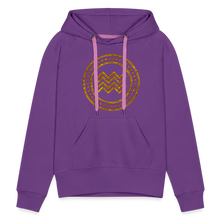 Load image into Gallery viewer, Aquarius Gold Foil 3D Women’s Premium Hoodie - purple 
