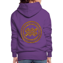 Load image into Gallery viewer, Aquarius Gold Foil 3D Women’s Premium Hoodie - purple 