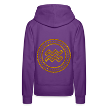 Load image into Gallery viewer, Aquarius Gold Foil 3D Women’s Premium Hoodie - purple 