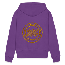 Load image into Gallery viewer, Aquarius Gold Foil 3D Women’s Premium Hoodie - purple 