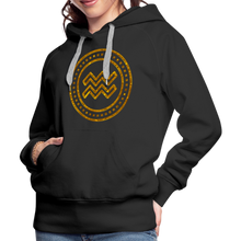 Load image into Gallery viewer, Aquarius Gold Foil 3D Women’s Premium Hoodie - black