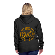Load image into Gallery viewer, Aquarius Gold Foil 3D Women’s Premium Hoodie - black