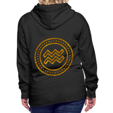 Load image into Gallery viewer, Aquarius Gold Foil 3D Women’s Premium Hoodie - black