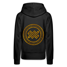 Load image into Gallery viewer, Aquarius Gold Foil 3D Women’s Premium Hoodie - black