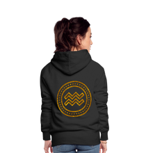 Load image into Gallery viewer, Aquarius Gold Foil 3D Women’s Premium Hoodie - black