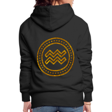 Load image into Gallery viewer, Aquarius Gold Foil 3D Women’s Premium Hoodie - black