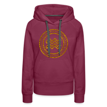 Load image into Gallery viewer, Aquarius Gold Foil 3D Women’s Premium Hoodie - burgundy
