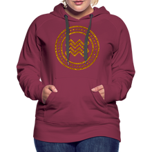 Load image into Gallery viewer, Aquarius Gold Foil 3D Women’s Premium Hoodie - burgundy