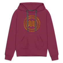 Load image into Gallery viewer, Aquarius Gold Foil 3D Women’s Premium Hoodie - burgundy