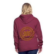 Load image into Gallery viewer, Aquarius Gold Foil 3D Women’s Premium Hoodie - burgundy
