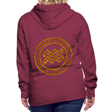 Load image into Gallery viewer, Aquarius Gold Foil 3D Women’s Premium Hoodie - burgundy