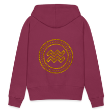 Load image into Gallery viewer, Aquarius Gold Foil 3D Women’s Premium Hoodie - burgundy